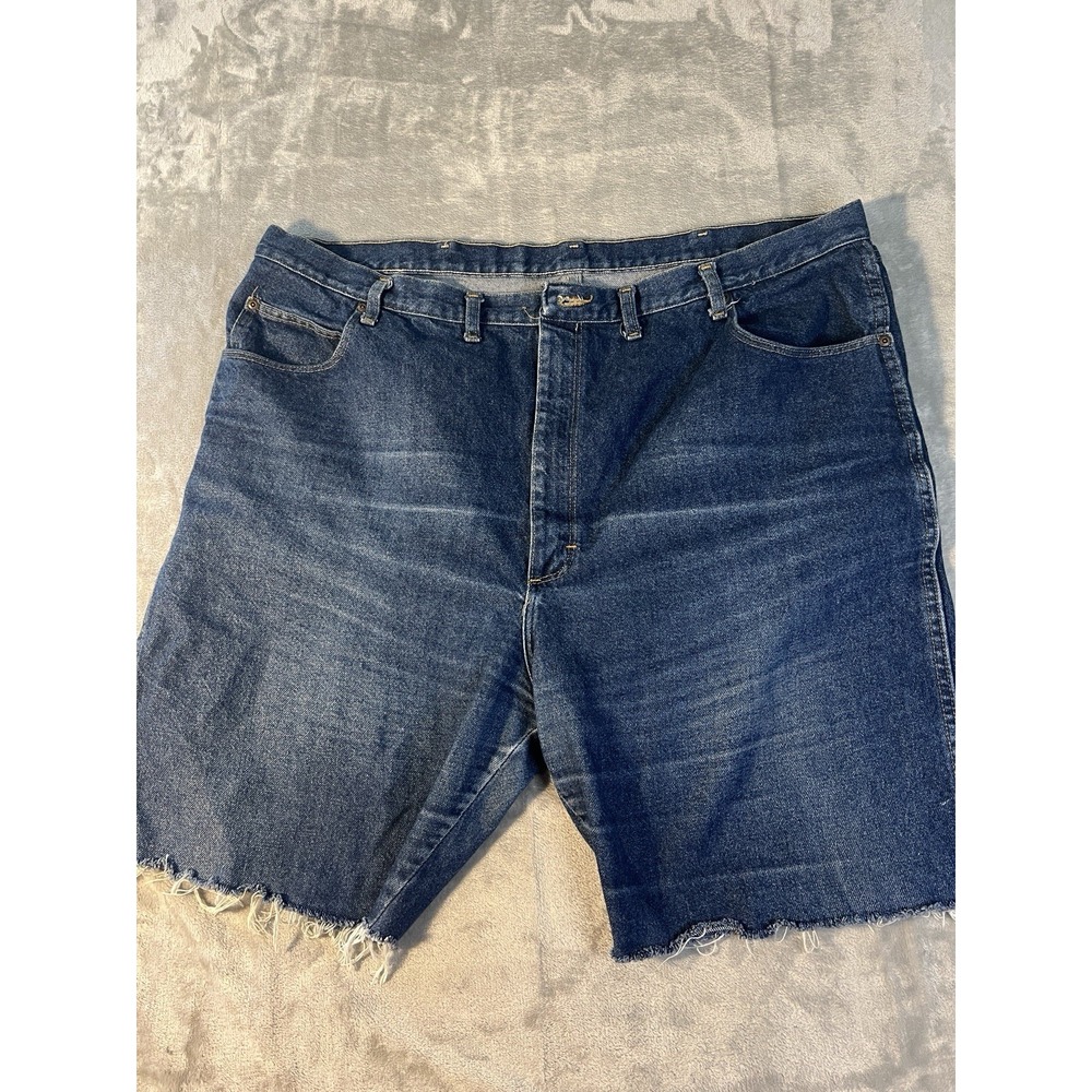 Red Kap Mens Shorts 46x37 Blue Jean Frayed Hem Workwear